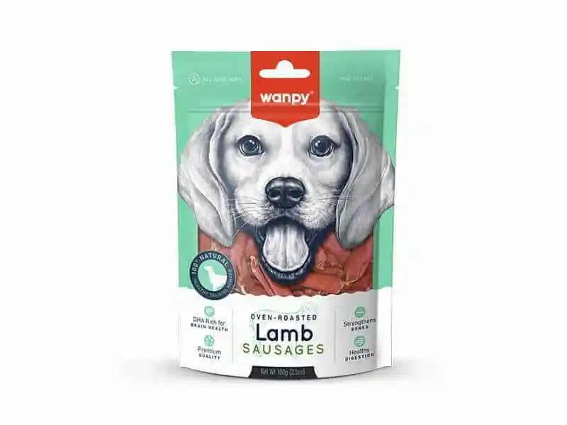 تشویقی سگ ونپی مدل Lamb Sausages بسته 100 گرمی