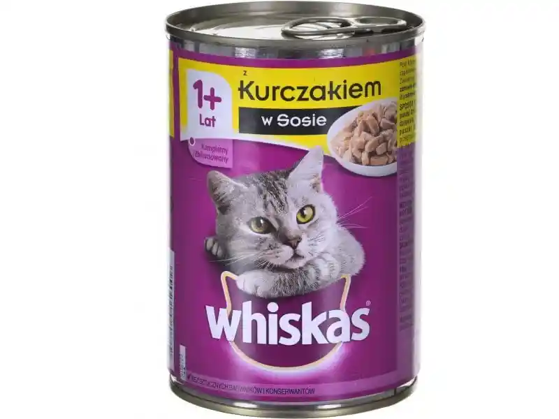 کنسرو گربه ویسکاس (Whiskas) با طعم مرغ وزن 400 گرم