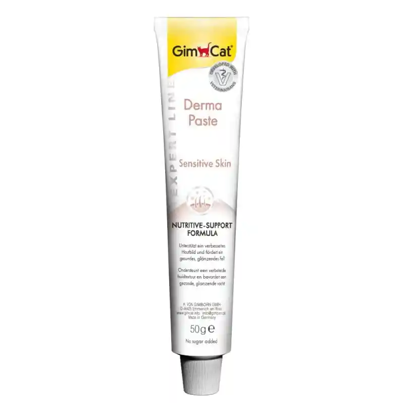خمیر پوست و موی حساس گربه GimCat مدل Derma Paste